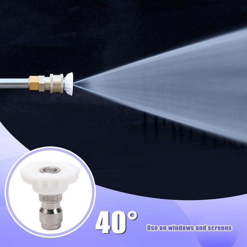 VIPRUSH Pressure Washer Tips, 7 Pack Power Washer Nozzle Tips, 40 Degree White, 1/4 Inch Quick Connect, 4000 PSI - Image 2